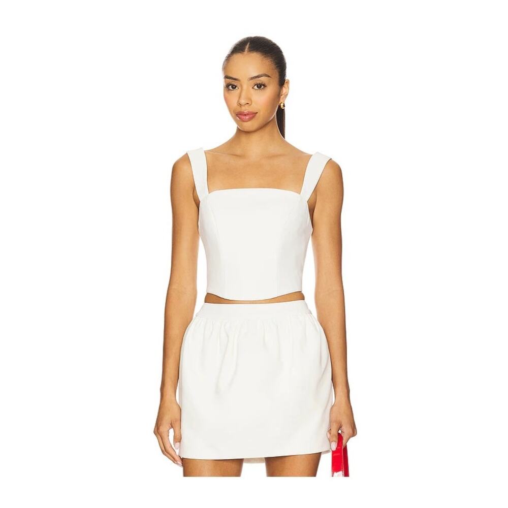 Lovers and Friends | NEW White Corset Style Jacqueline Tank Top Preppy Summer - Picture 1 of 9